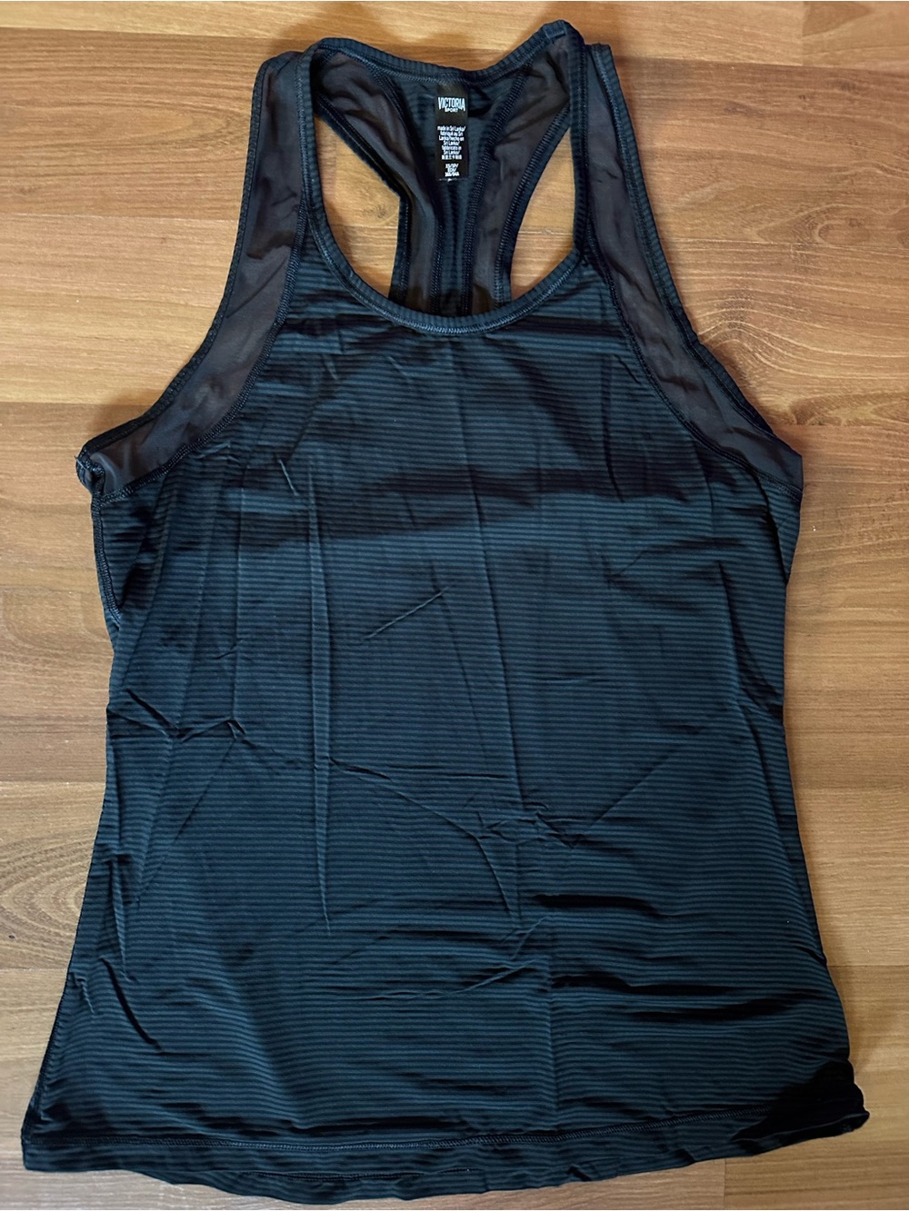Victoria's Secret Black Racerback Mesh Tank Top